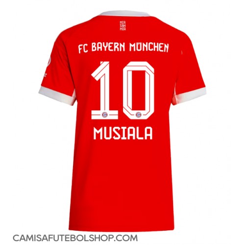 Camisa de time de futebol Bayern Munich Jamal Musiala #10 Replicas 1º Equipamento Feminina 2025-26 Manga Curta
